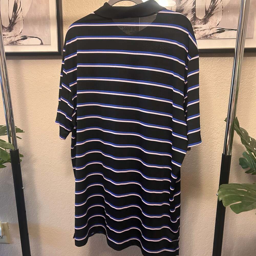 Nike Golf Tour Performance Striped Polo Shirt Black Blue White E14